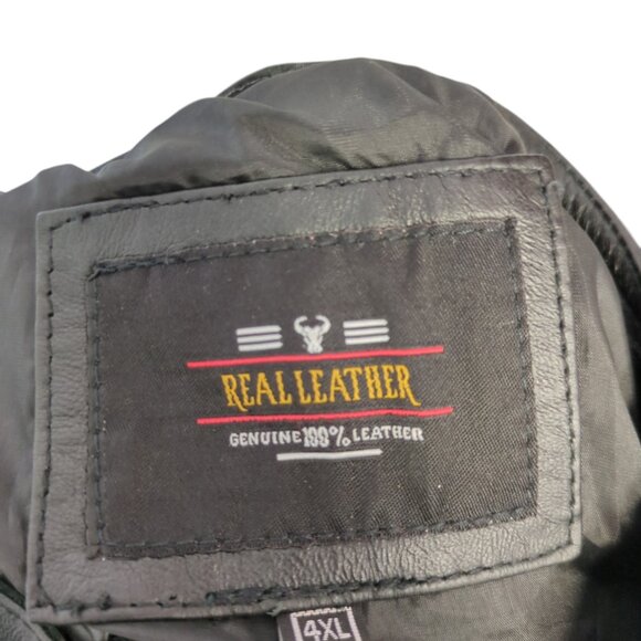 Isaac & David Real Leather Jacket Classic Vintage Style Zipper Clasp Men's 4XL - Picture 3 of 4